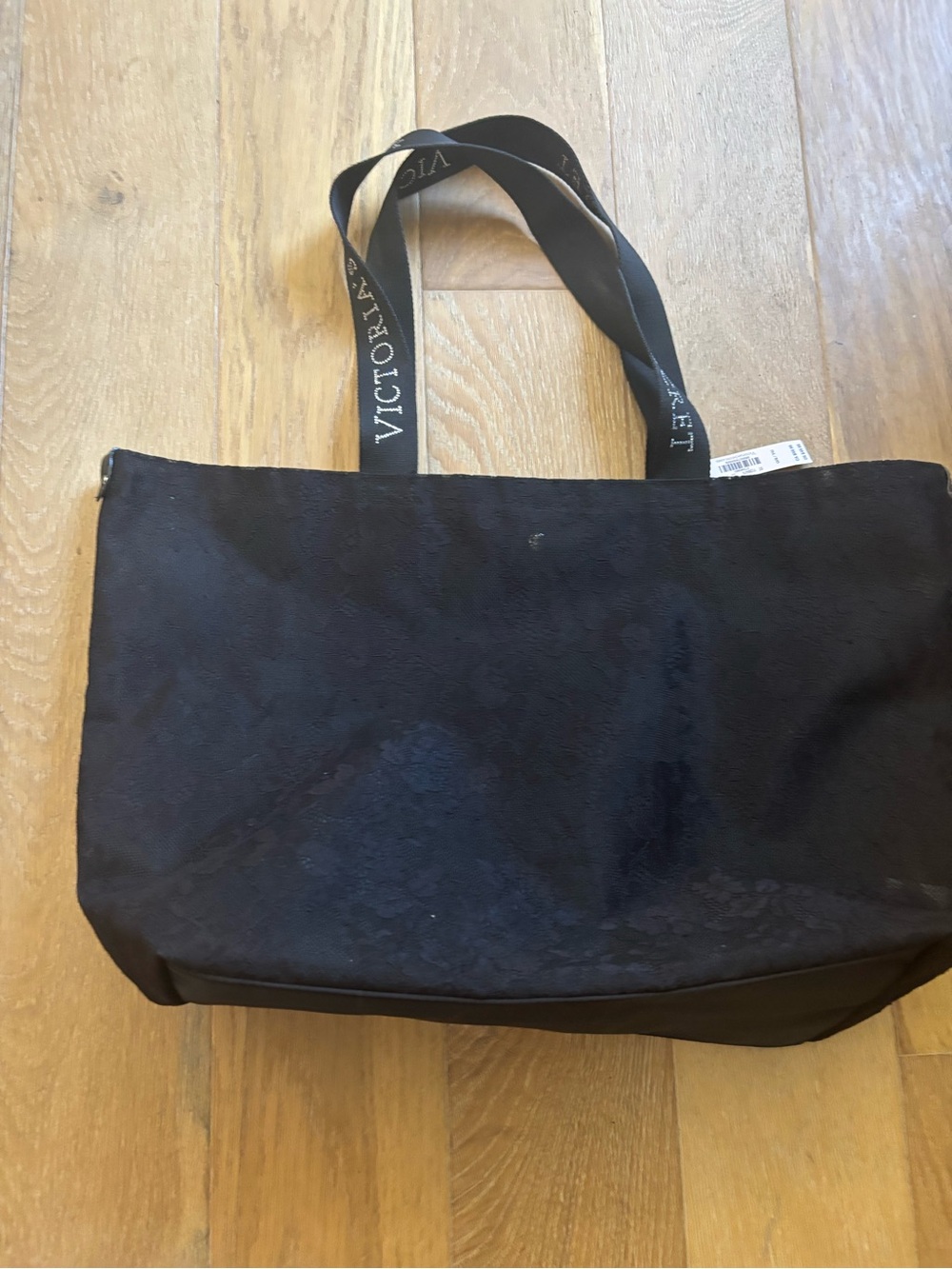 Victoria's Secret Black Logo Strap Tote